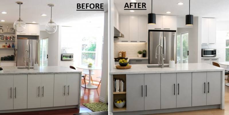 Kitchen renovation before and after