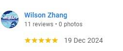 Google review from William Zhang