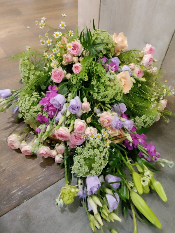 Rouwboeket Roze-Paars