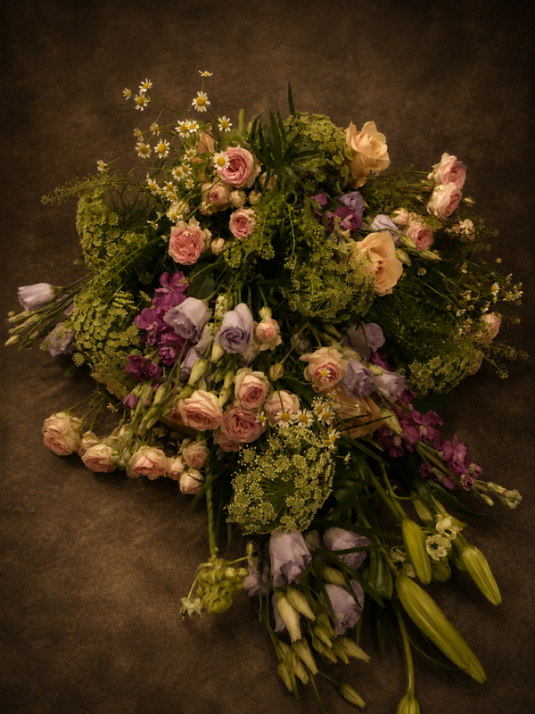 Rouwboeket Roze-Paars