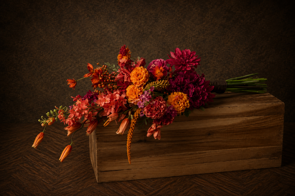 Zijde Boeket Rood Orange