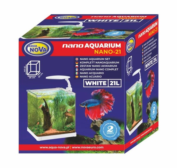 Komplett Aquarium NANO-21 WEISS LED