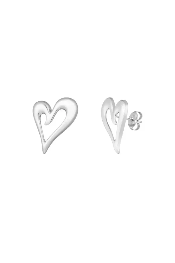 Bibi heart earrings silver