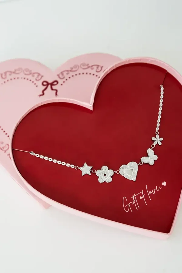 Gift box ketting silver