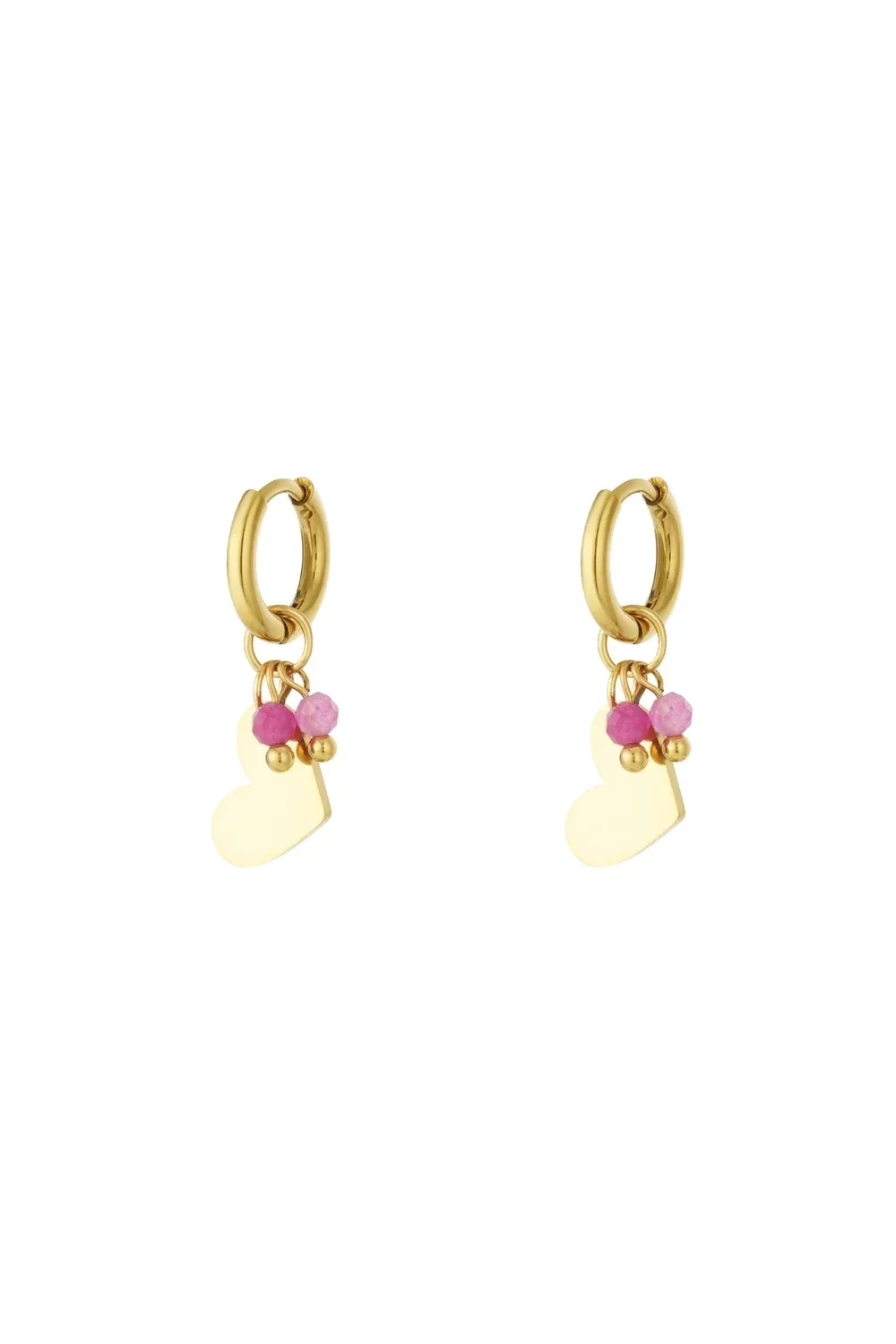 Mini roze heart earrings