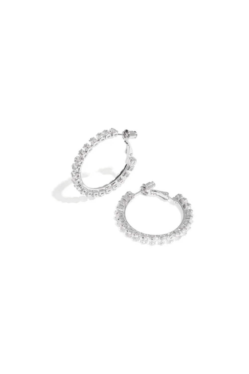 Diamond earrings silver