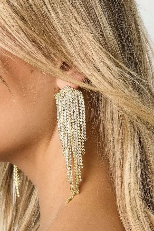 Long diamond earrings