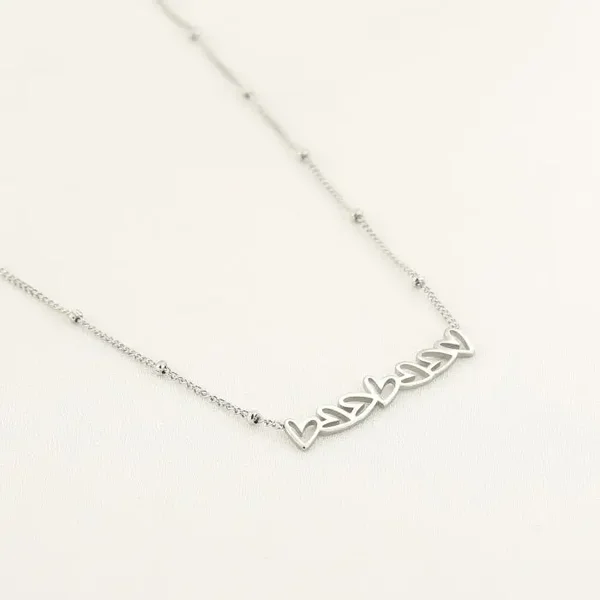 7 hearts ketting zilver