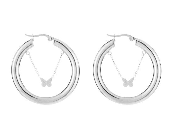 Butterfly oorbel zilver