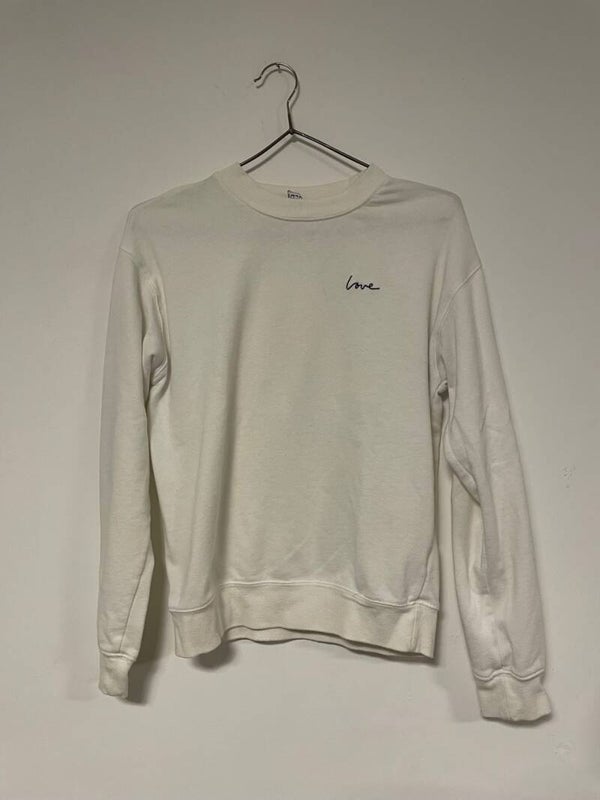 Weißer Pullover Love