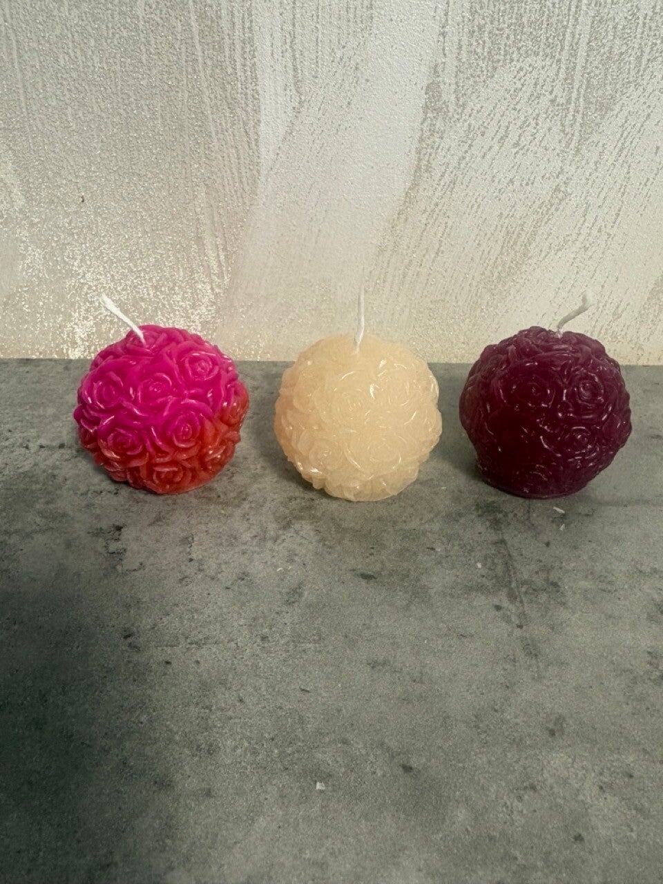 Kerze mit Rosen Prägung