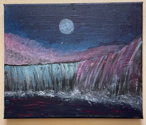 Wasserrauschen im Mondschein