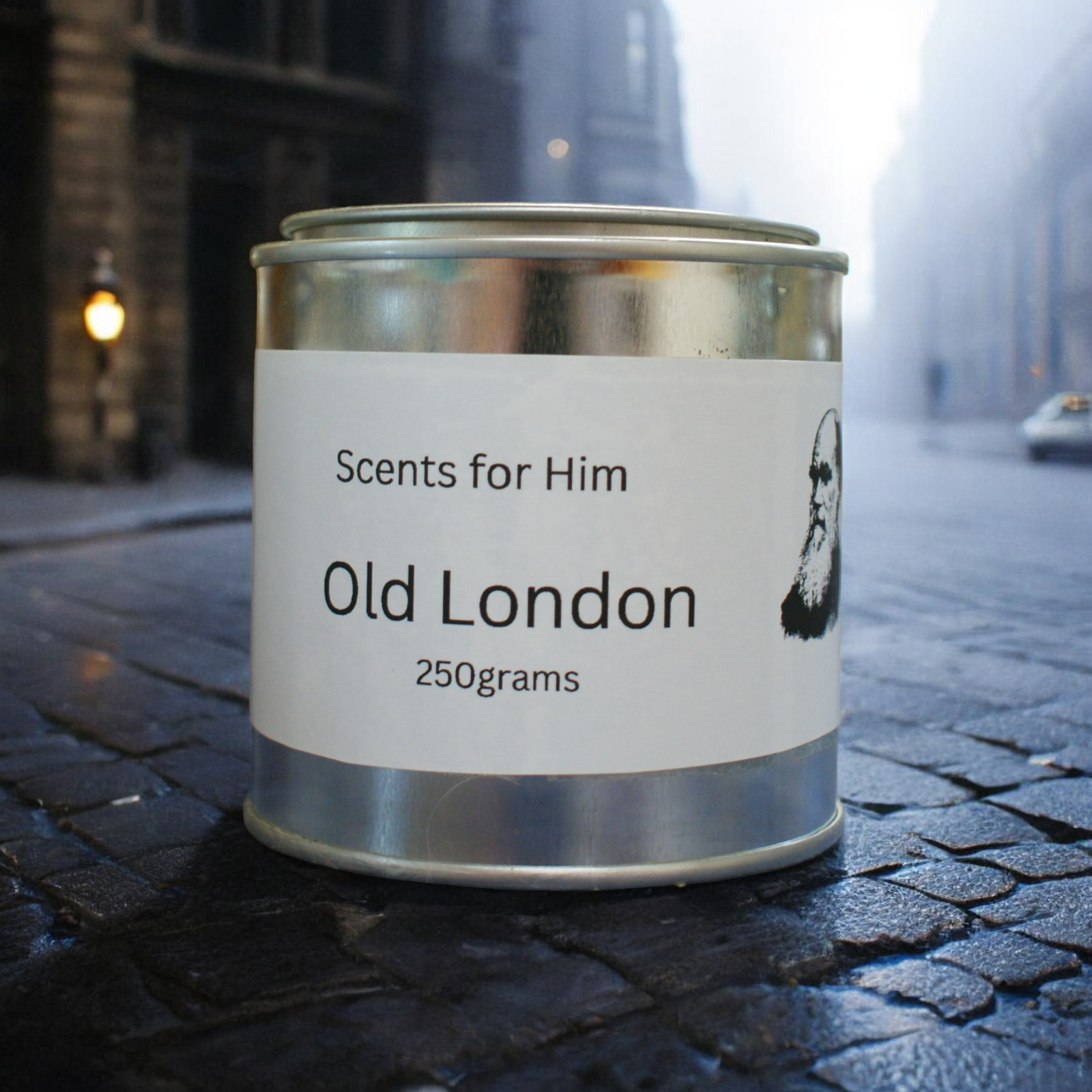 Paint tin candle - Old London