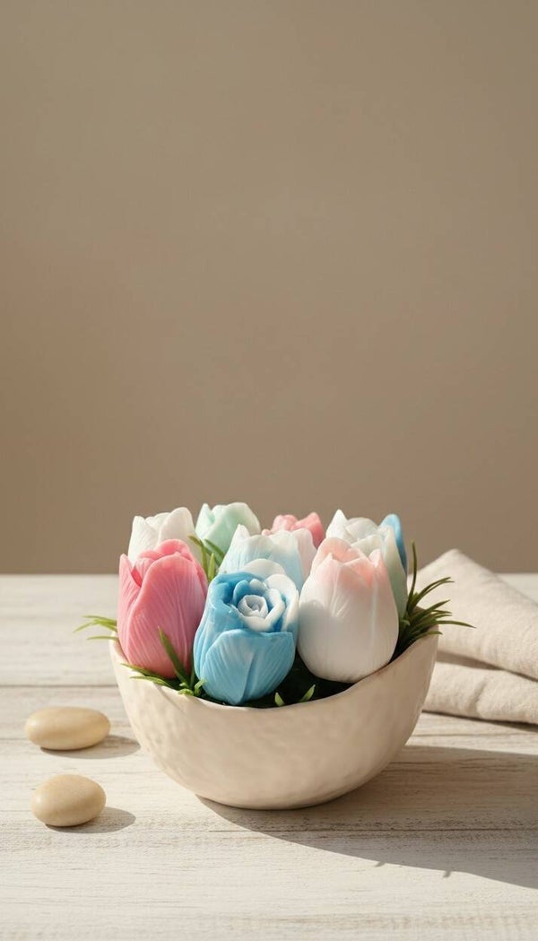 Mixed Scent Soap Flower Bowl