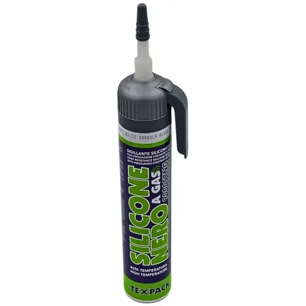 MASTIC SILICONE COLLE NOIR A GAZ HAUTE TEMPERATURE - cartouche de 200ml