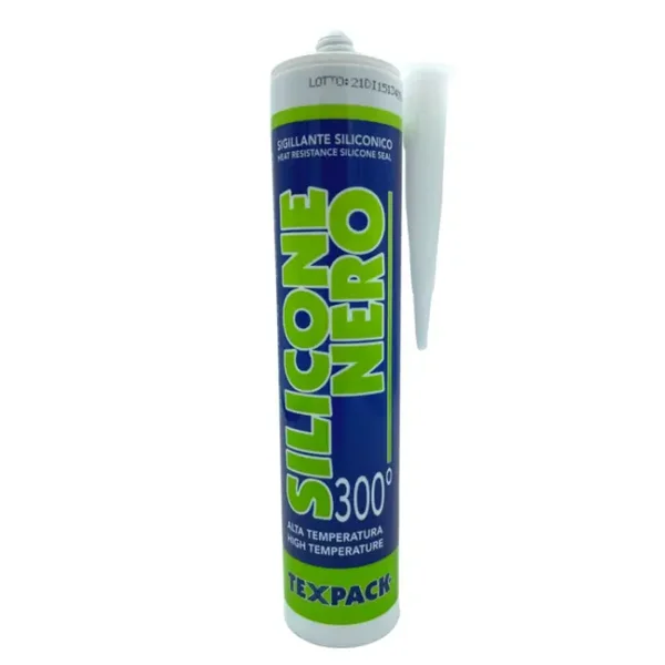MASTIC SILICONE COLLE NOIR HAUTE TEMPERATURE 300C - cartouche de 280ml