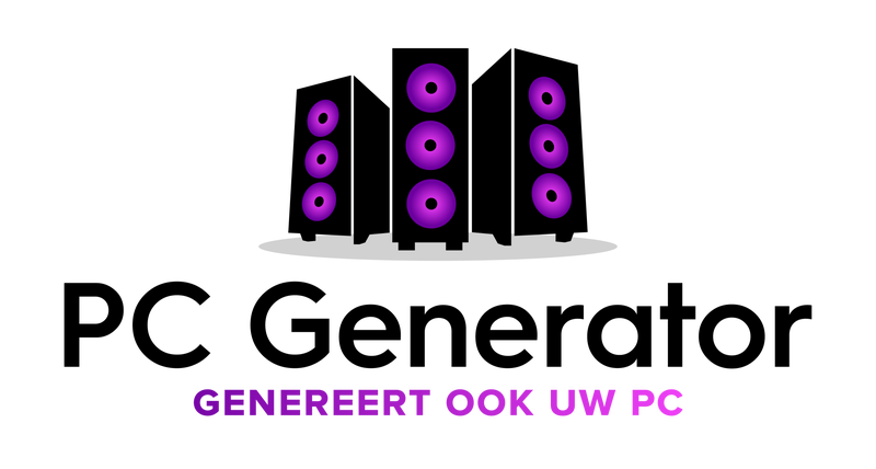 Logo van PCGenerator met de slogun "Genereert ook uw PC"