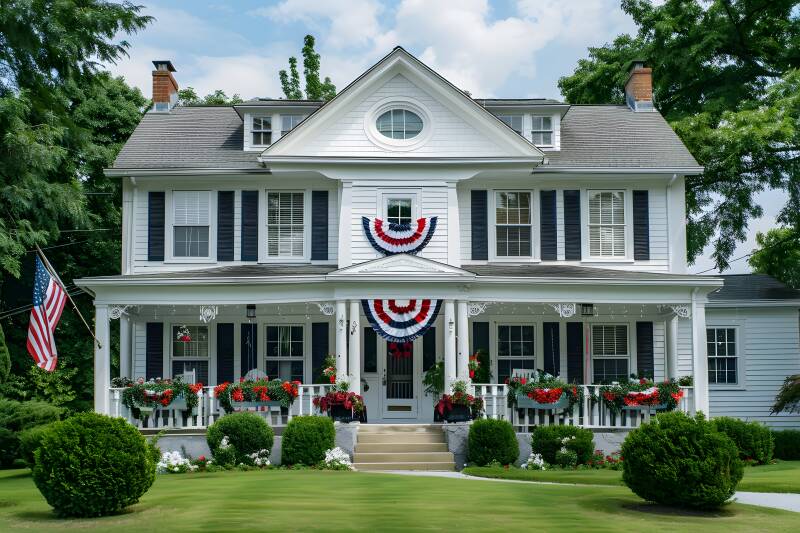 Historic home with whire siding