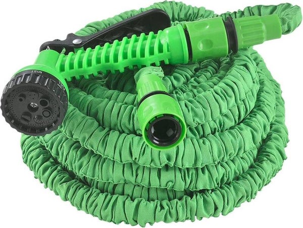 Uitrekbare Tuinslang tot 30 Meter  ® - Tuinsproeier - Tuin Besproeien - Waterslang - Sproeikop - Groen - Flexibel Elastisch