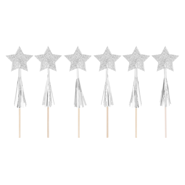 Silver Star -kakkukoristeet 6 kpl