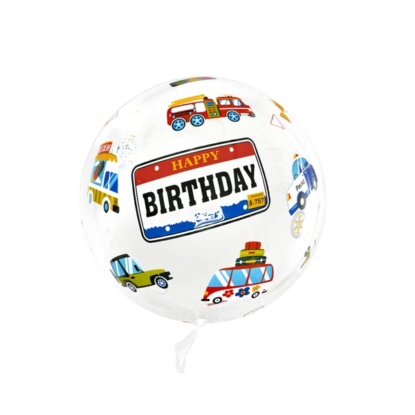 Läpinäkyvä pyöreä Cars-ilmapallo, 45 cm, 1 kpl