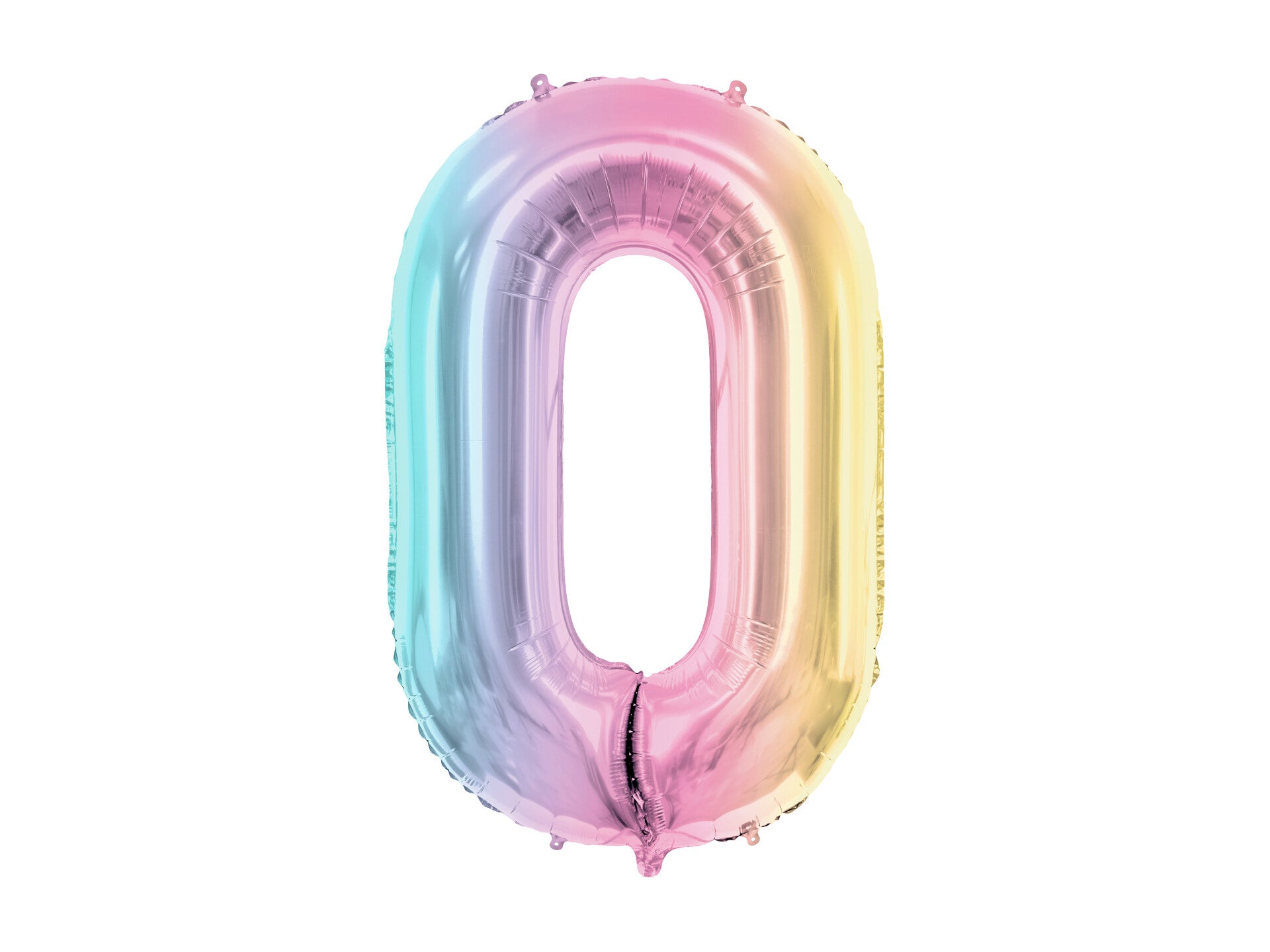 Numerofoliopallo ”0”, 86 cm, pastellisateenkaari