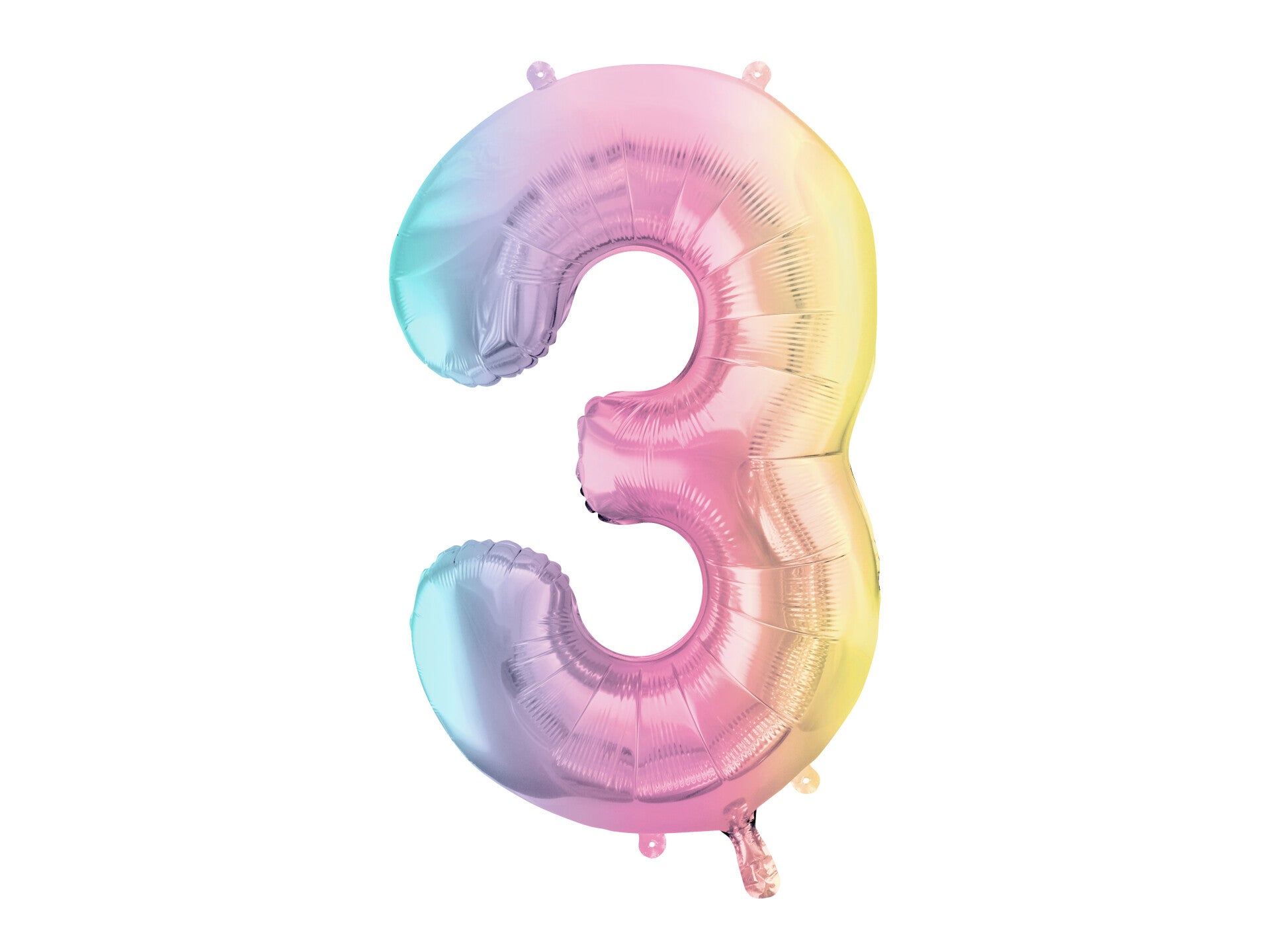 Numerofoliopallo ”3”, 86 cm, pastellisateenkaari