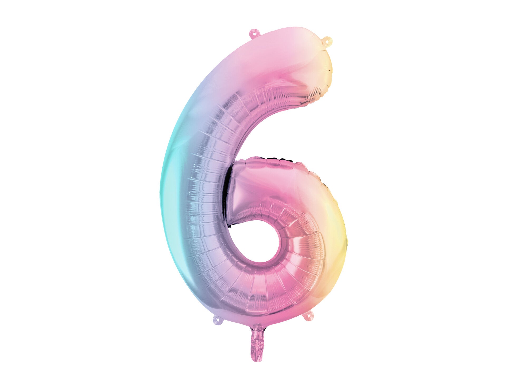 Numerofoliopallo ”6”, 86 cm, pastellisateenkaari