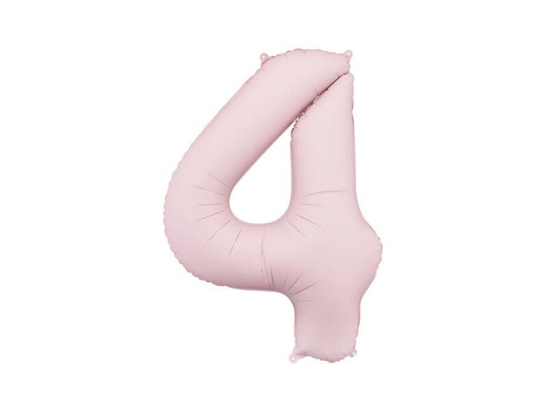 Numerofoliopallo ”4”, 86 cm, vaaleanpunainen