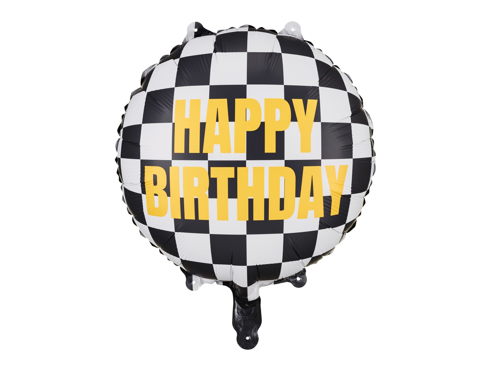 Foliopallo Checkered Flag Happy Birthday, 35 cm, värilajitelma