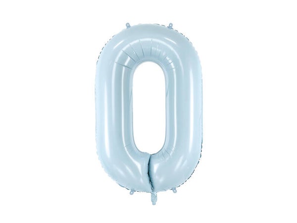 Numerofoliopallo ”0”, 72 cm, vaaleansininen