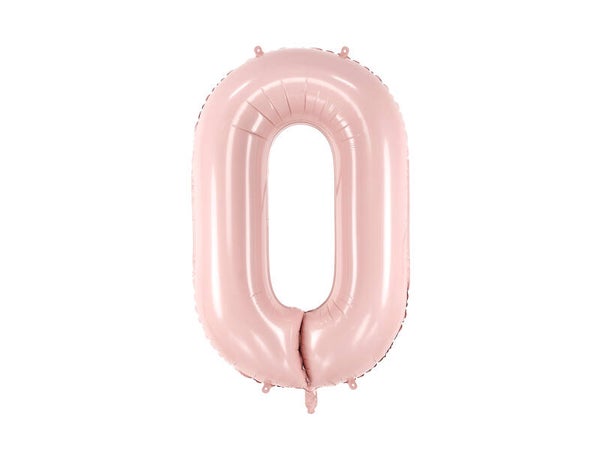 Numerofoliopallo ”0”, 72 cm, vaaleanpunainen