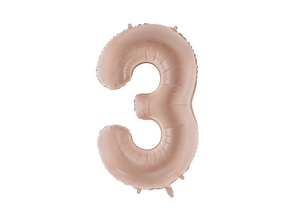 Numerofoliopallo ”3”, 72 cm, tumma beige