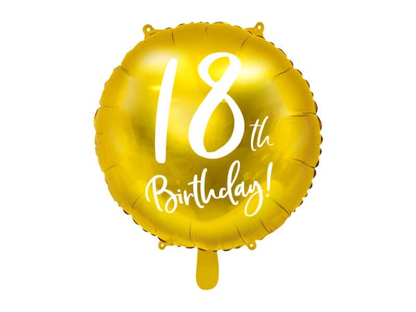 Foliopallo 18 - 80v. Birthday kulta 45 cm
