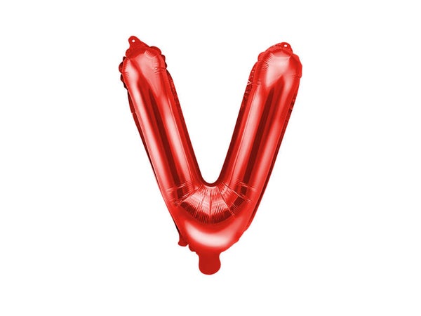Foliopallo kirjain "V", punainen, 35 cm