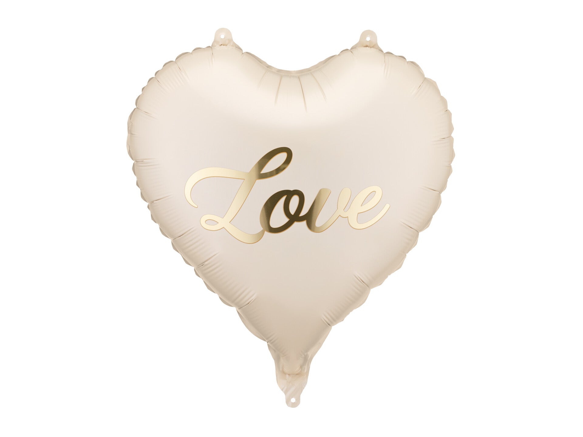 Foliopallo Sydän Love, 45 cm, beige/kulta