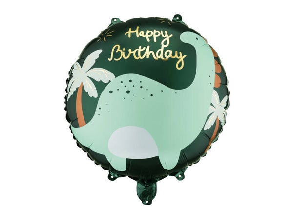 Pyöreä foliopallo Brontosaurus Happy Birthday, 35 x 35 cm