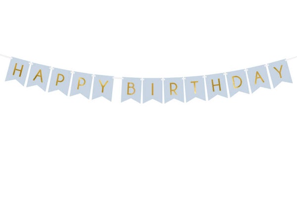 Happy Birthday -viiri, vaaleansininen, 15 × 175 cm