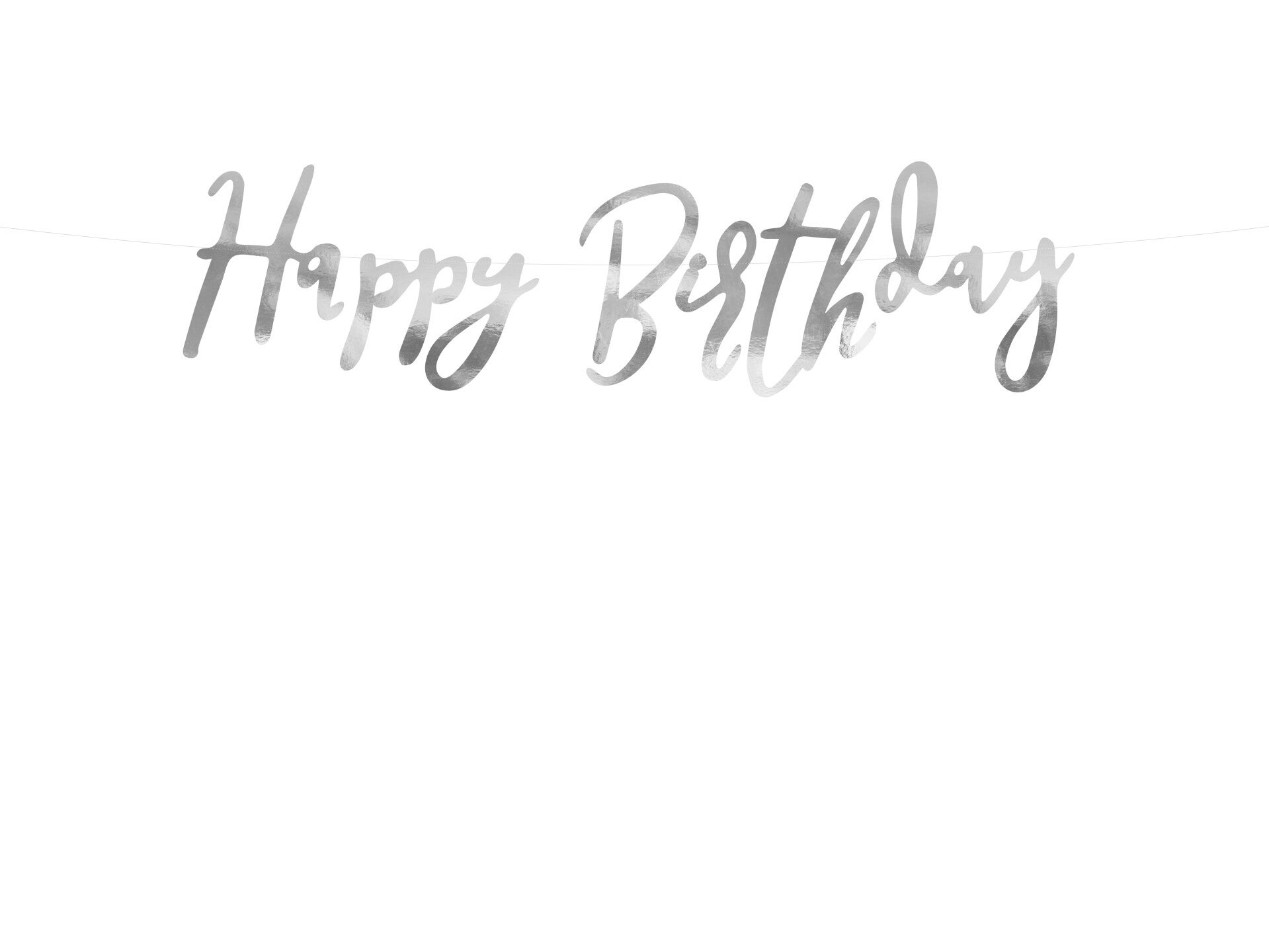 Happy Birthday -banneri hopea 16,5 x 62 cm