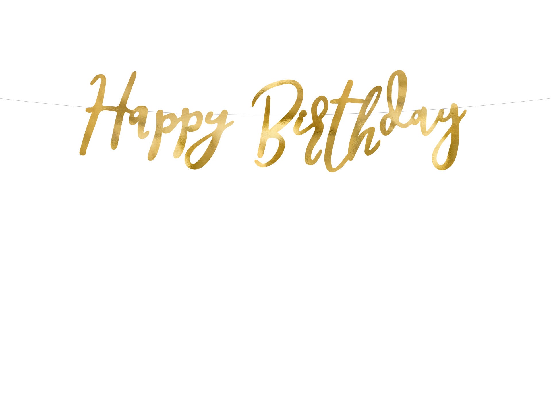 Happy Birthday -banneri kulta 16,5 x 62 cm