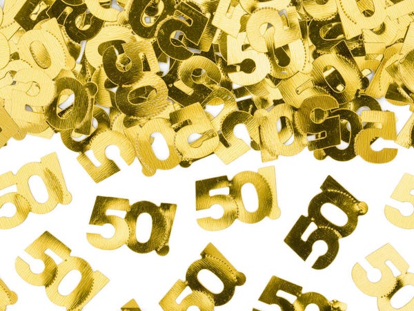 Metallikonfetti 50 vuotta kulta 15 g