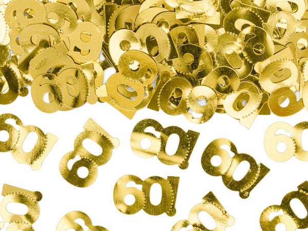 Metallikonfetti 60 vuotta kulta 15 g