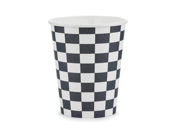 Pahvimukit Checkered Flag, 220 ml, värilajitelma