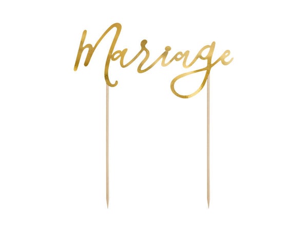 Kakkukoriste "Mariage", kulta, 22,5 cm