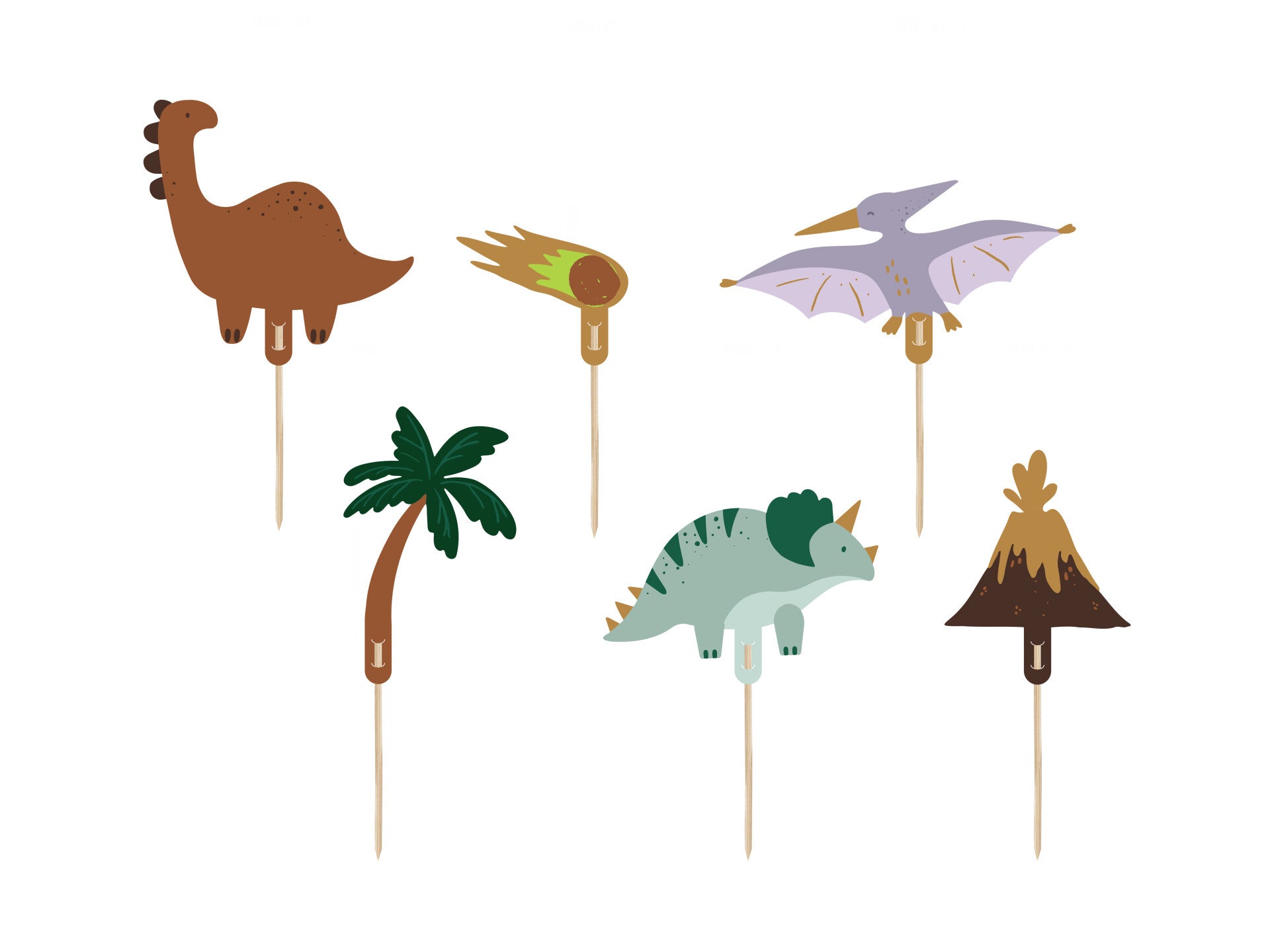 Kakkukoriste Dinosaurs, 8–12 cm, värilajitelma