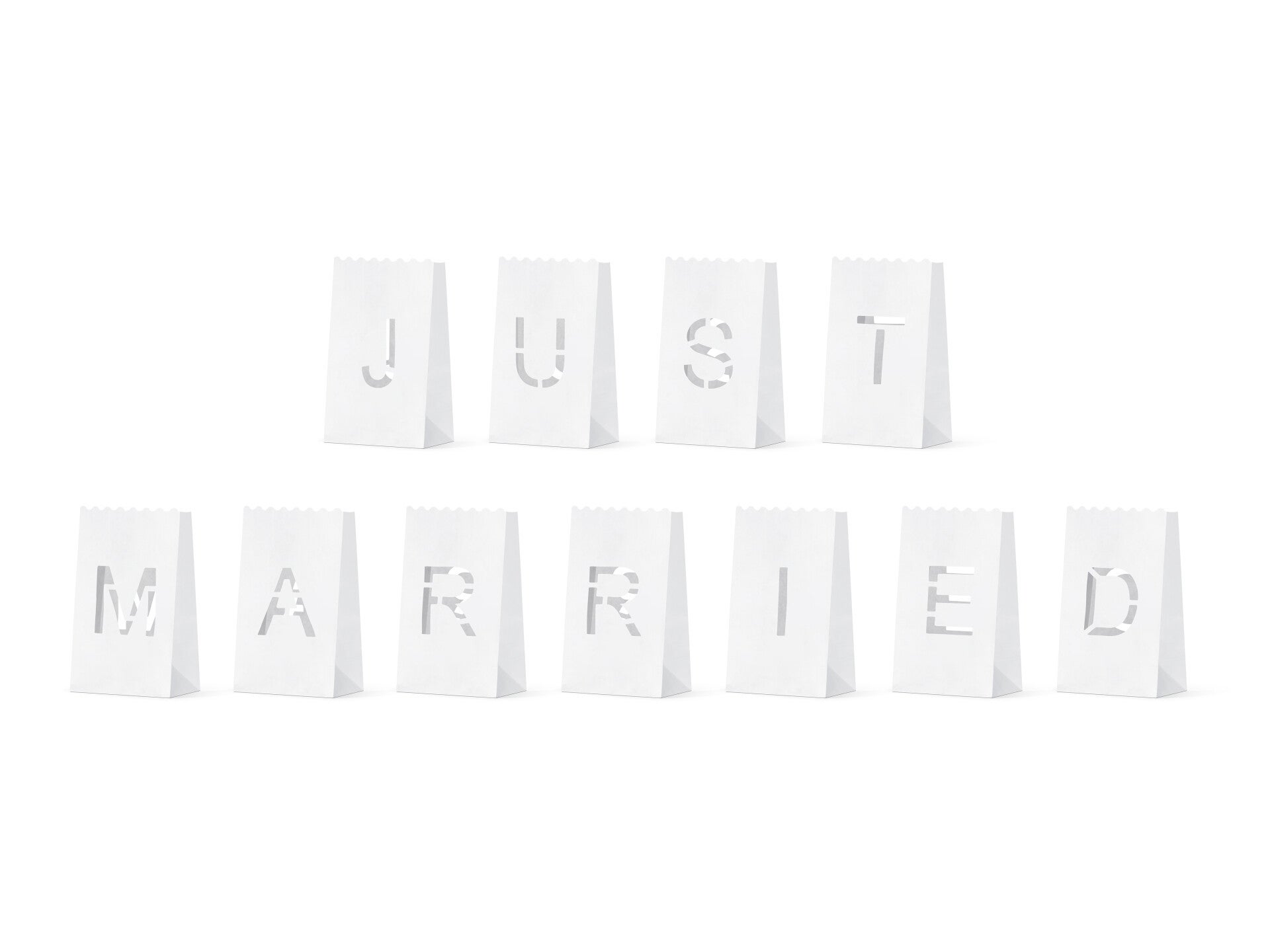 Lyhtypussit kynttilöille – Just Married, 11,5 x 19 x 7 cm