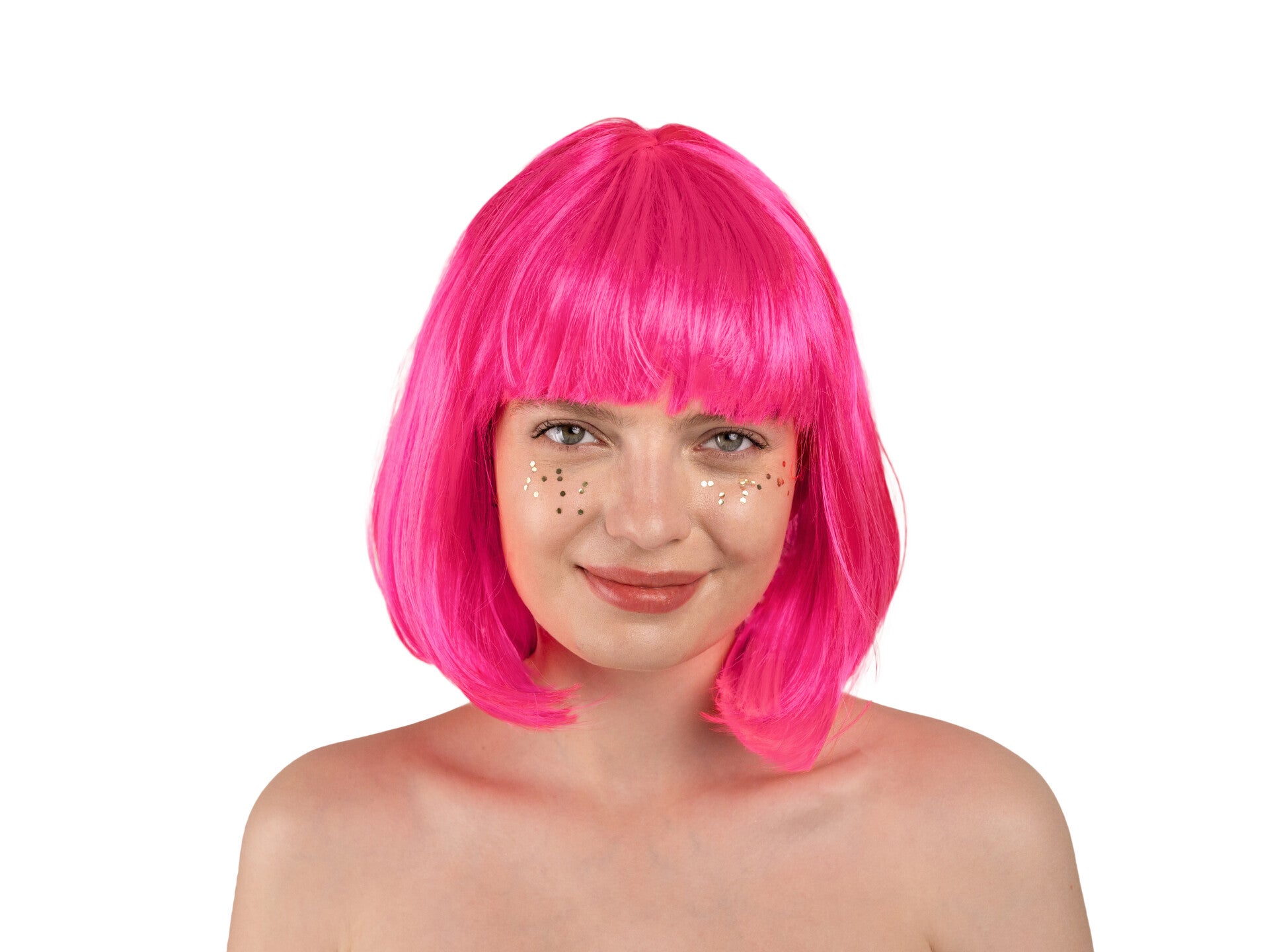Cleopatra-peruukki, neonpinkki