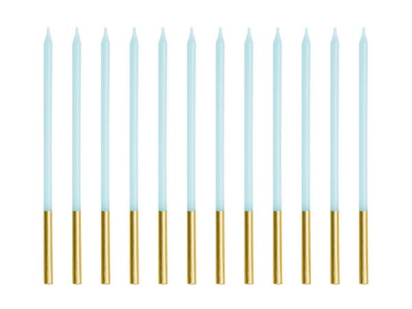 Syntymäpäiväkynttilät – Vaaleansininen, 14 cm, 12 kpl