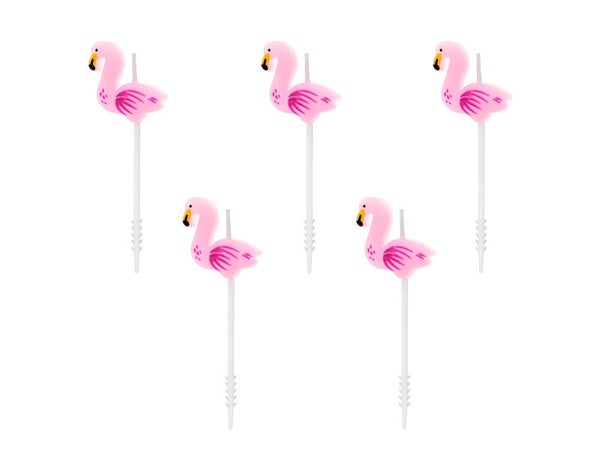 Syntymäpäiväkynttilät Flamingo, vaaleanpunainen, 3 cm