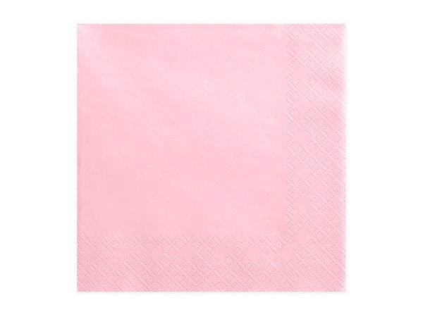 Paperiservetit – Vaaleanpunainen, 33 × 33 cm, 20 kpl